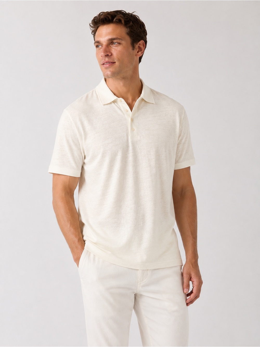 NWT Faherty Reserve 100% Linen Polo Shirt Men’s XXL Natural Ivory